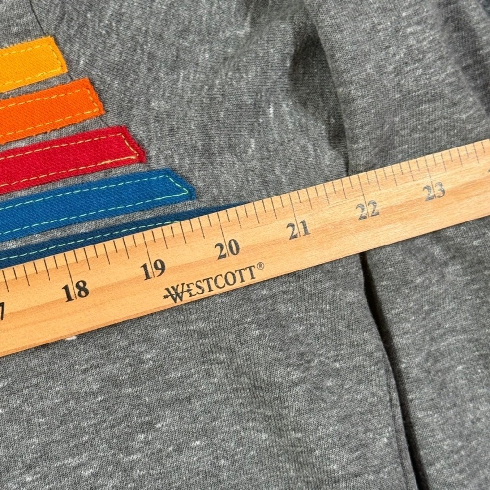 Aviator Nation Mens 5-Stripe Zip Up Hoodie Heather Grey Rainbow Size M NWOT - Picture 7 of 8
